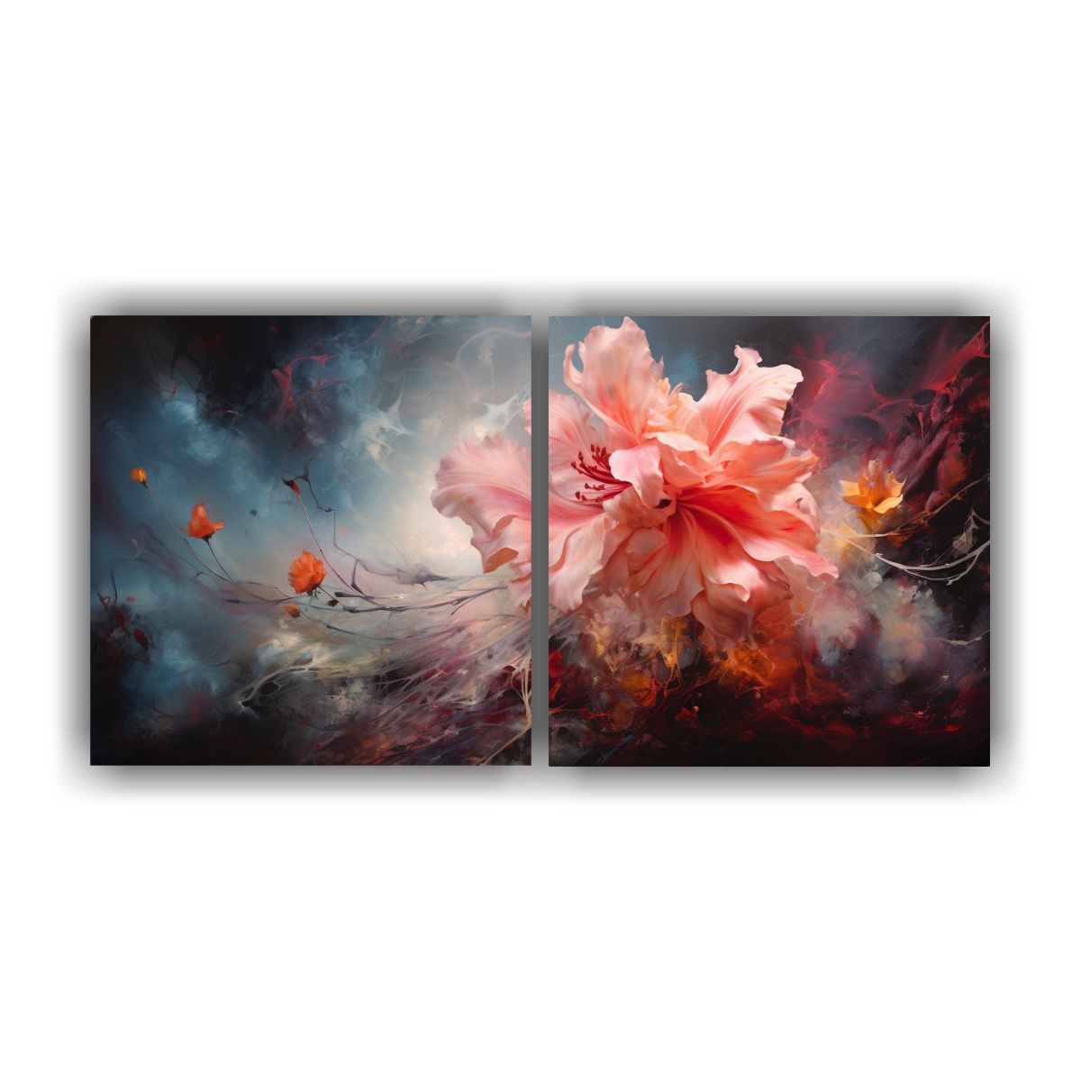 GENERICO - Pinturas Abstractas De Flores Detalladas En 80x40 Cm