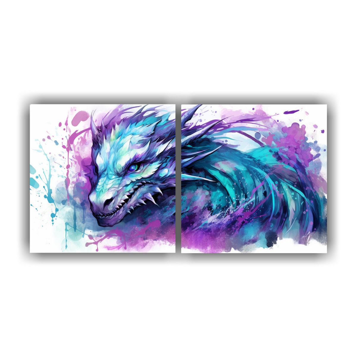 GENERICO - Pintura Neo Pop Art De Dragón En Colores 100x50 Cm