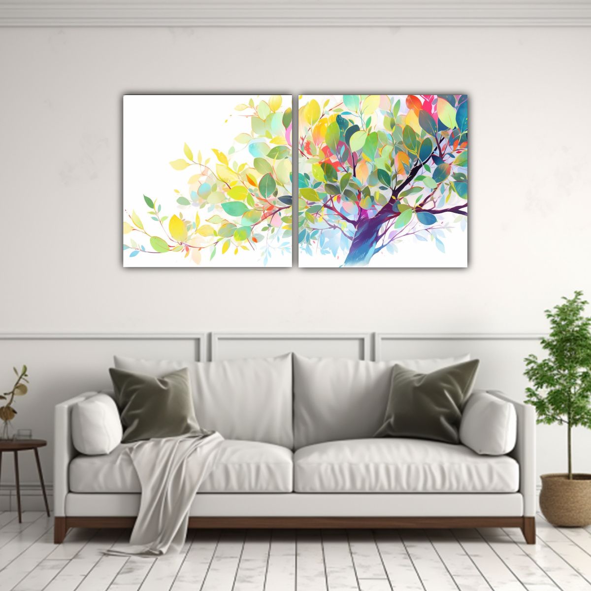 GENERICO - Pintura De Ambiente De Un Árbol De Eucalipto En 80x40 Cm