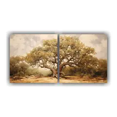 GENERICO - Pintura Abstracta De Roble Con Detalle En Estilo 80x40 Cm