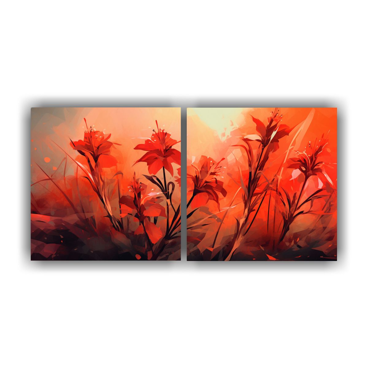 GENERICO - Cuadros Impresos Pop Art Fireweed Hierbas En Rojo 100x50 Cm