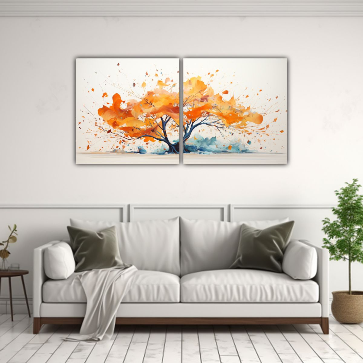 GENERICO - Cuadro Abstracto De árbol Tropical En Colores 60x30 Cm