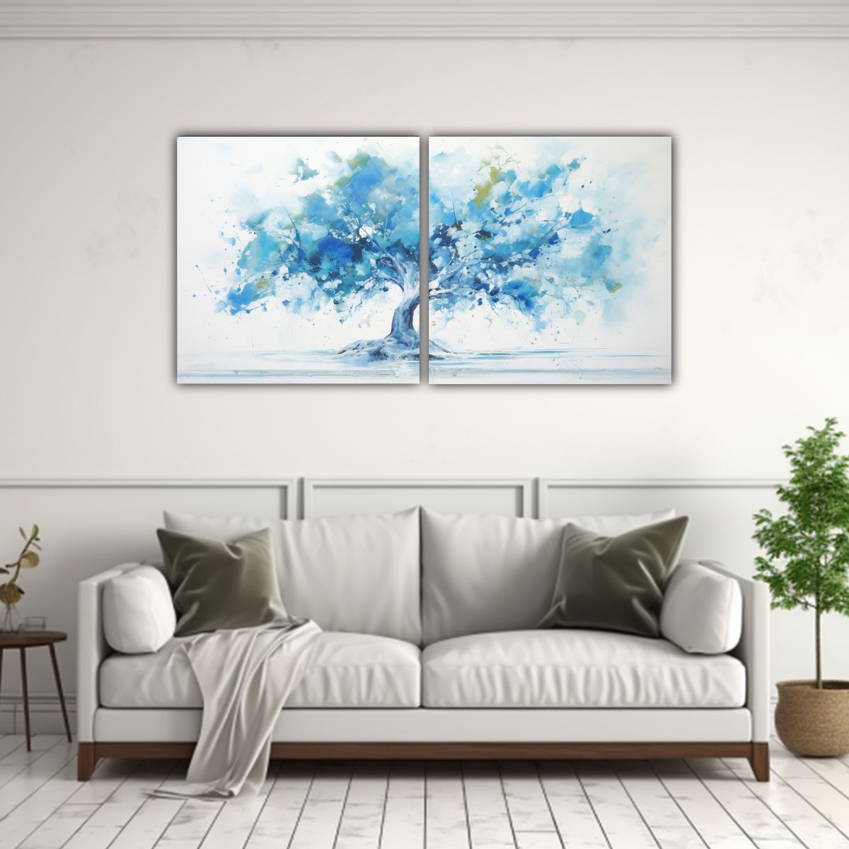 GENERICO - 2 Cuadros De Arte Moderno De Culturar Un Árbol 80x40 Cm