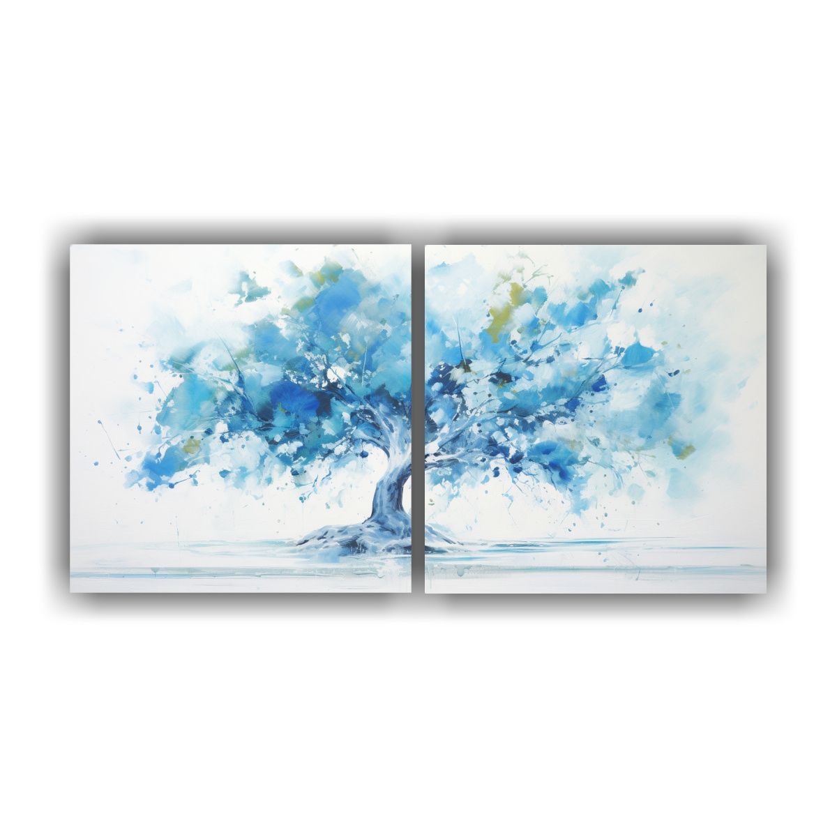 GENERICO - 2 Cuadros De Arte Moderno De Culturar Un Árbol 60x30 Cm
