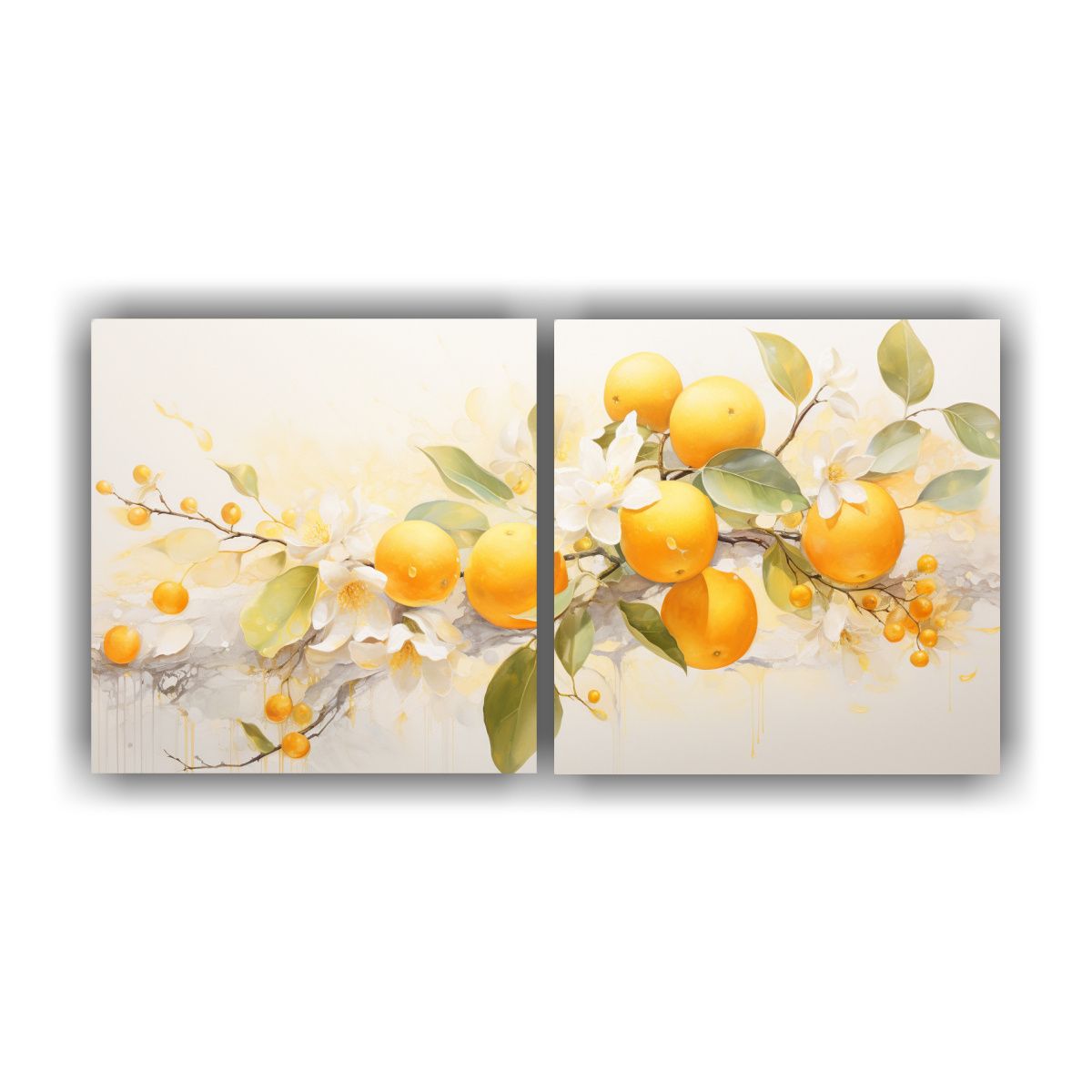 GENERICO - Pintura Abstracta De árbol Naranja Y Dorado Para 80x40 Cm