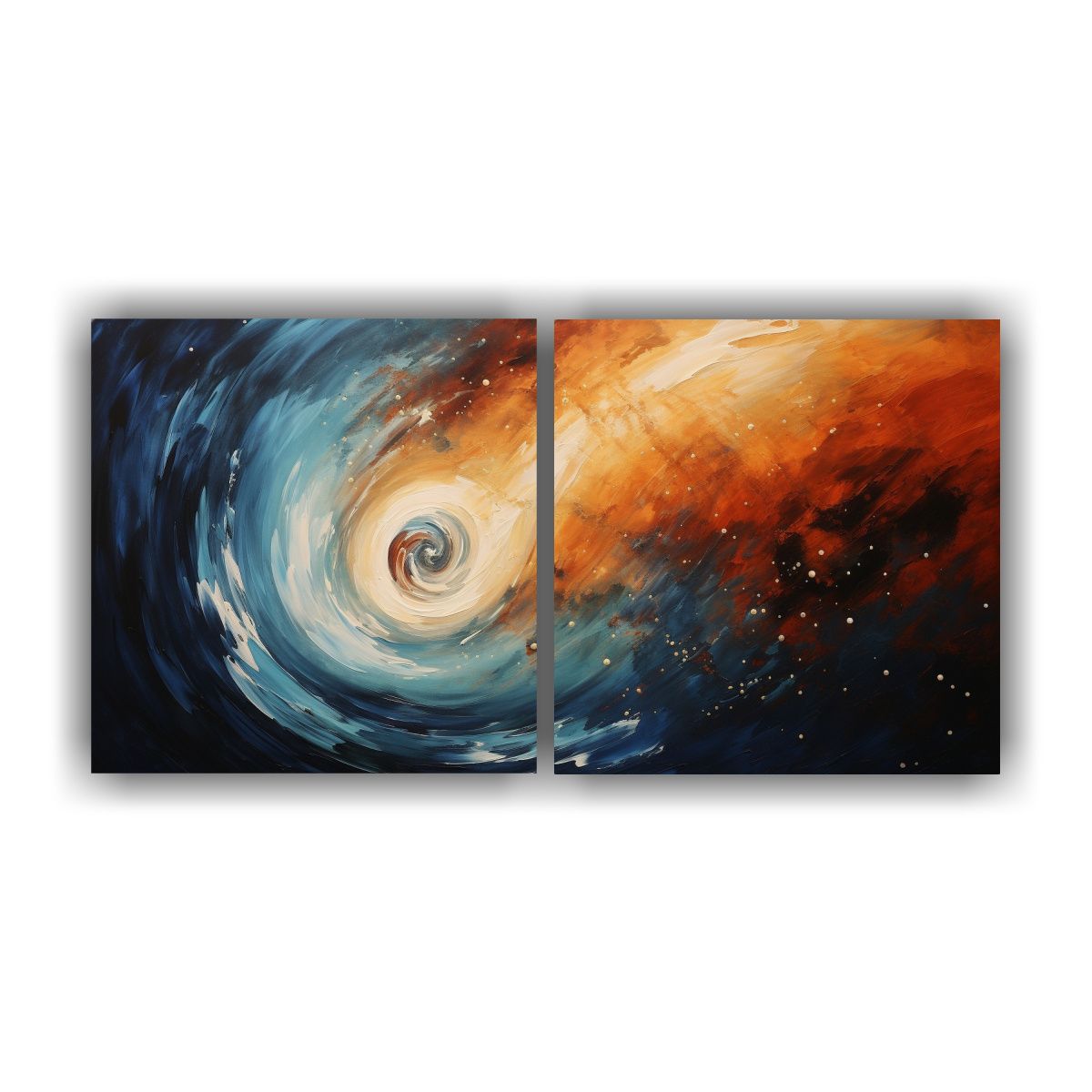 GENERICO - Cuadro De Tela Con Dos Lienzos De Colores 60x30 Cm