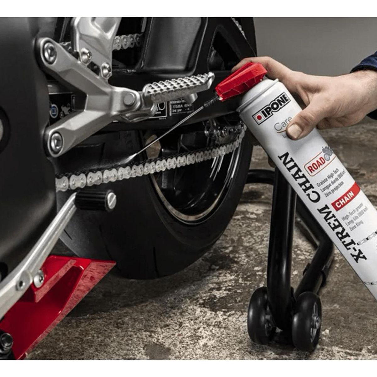 IPONE - Kit Lubricante + Desengrasante + Cepillo Moto Ipone Original