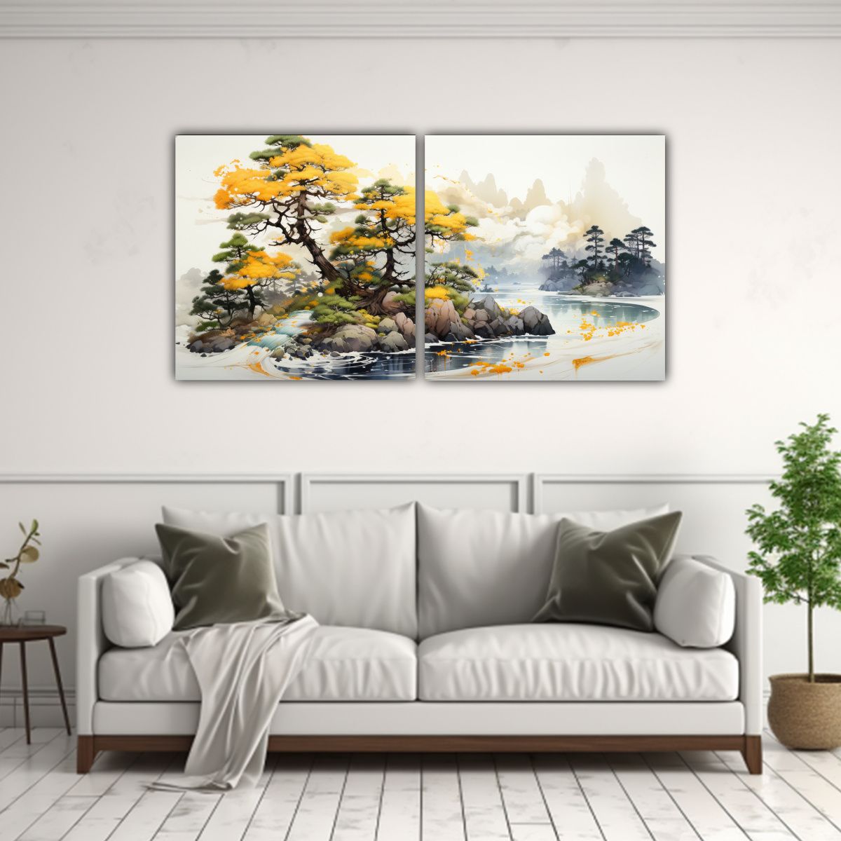GENERICO - Díptico De Diseño Temático De Un Árbol De 80x40 Cm