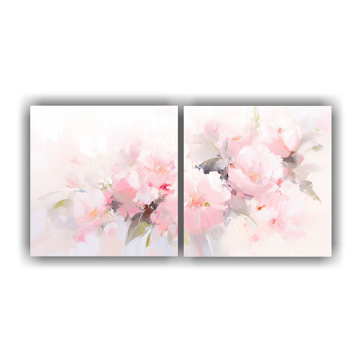 GENERICO - Pintura En Lienzo De Flores Blancas Y Rosadas En 100x50 Cm