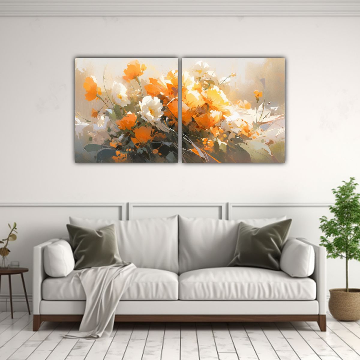 GENERICO - Pintura De Flores En Lienzo Composición única 100x50 Cm