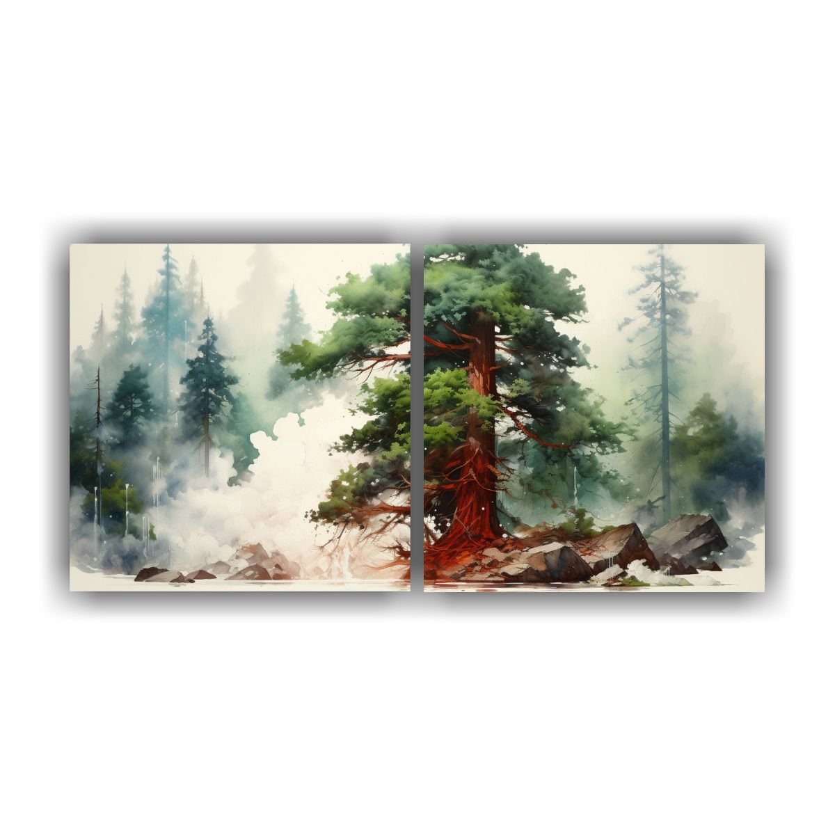 GENERICO - Pintura Abstracta Acuarela De Colores Blanco 80x40 Cm