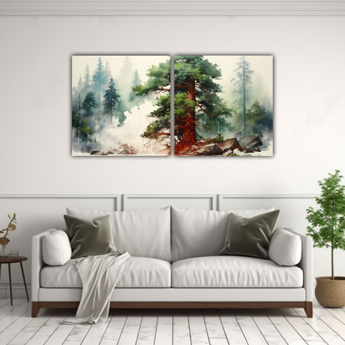 GENERICO - Pintura Abstracta Acuarela De Colores Blanco 80x40 Cm