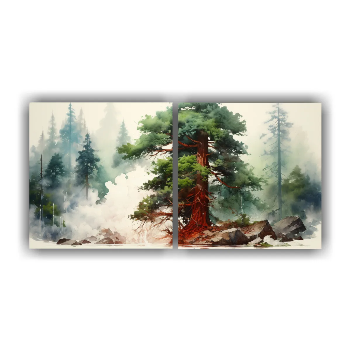 GENERICO - Pintura Abstracta Acuarela De Colores Blanco 60x30 Cm