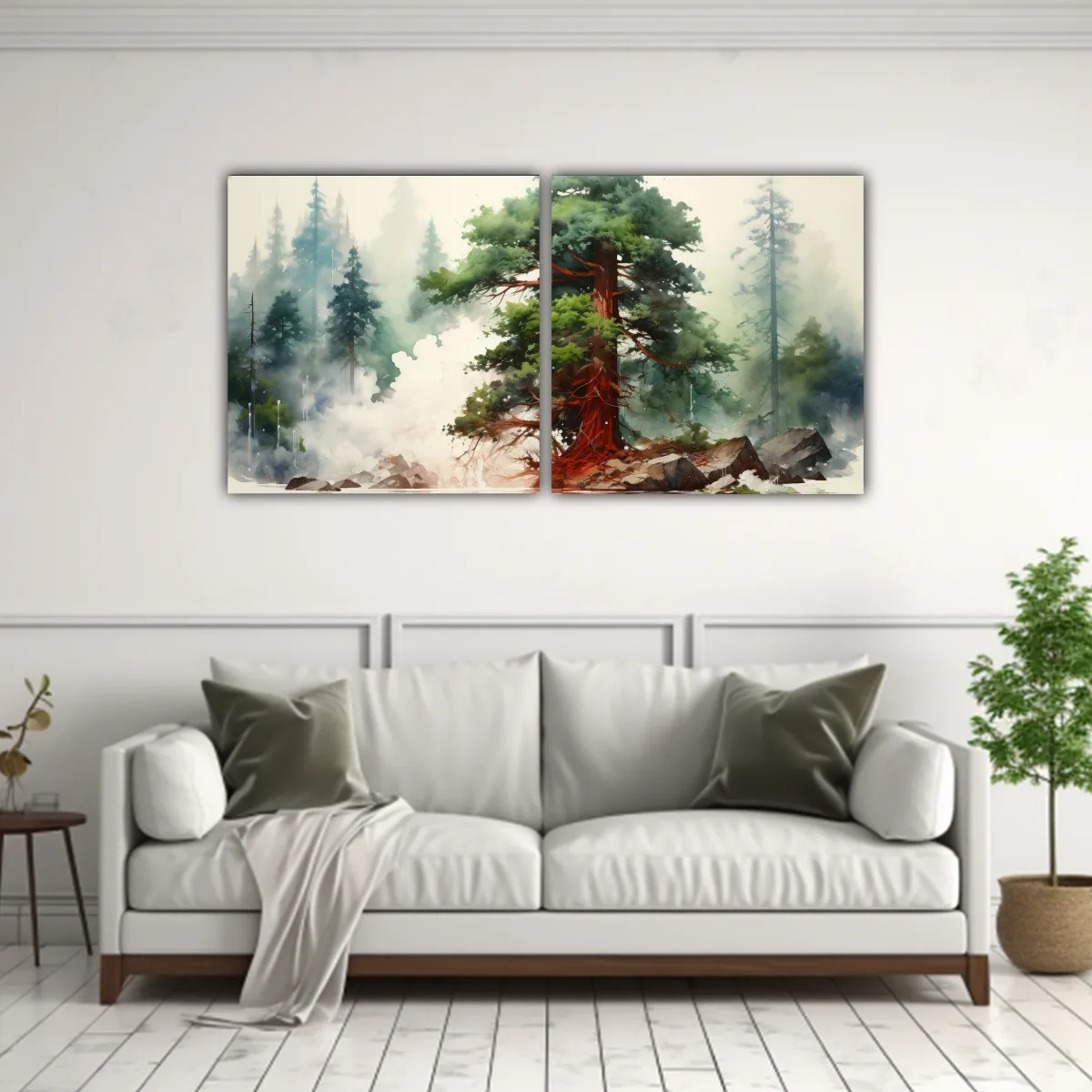 GENERICO - Pintura Abstracta Acuarela De Colores Blanco 60x30 Cm