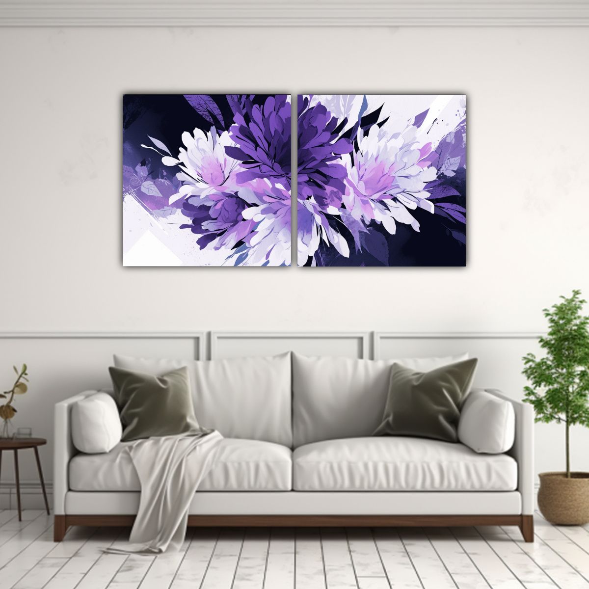 GENERICO - Pintura Decorativa En Bastidor Dos Telas En Tela 60x30 Cm