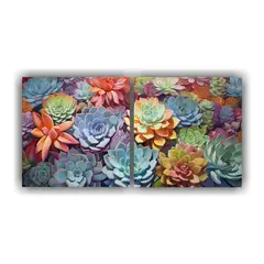 GENERICO - Lienzos De Tela Impreso De Suculentas Y Flores 60x30 Cm