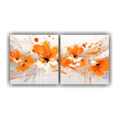 GENERICO - Pinturas Decorativas únicas En Blanco Y Naranja 60x30 Cm