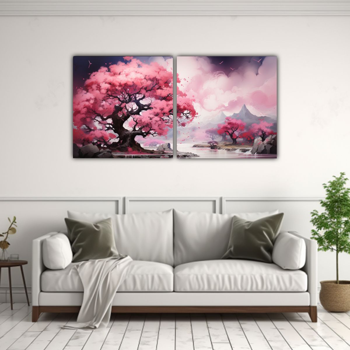 GENERICO - Cuadro Abstracto Con árbol De Frutas En Los 80x40 Cm