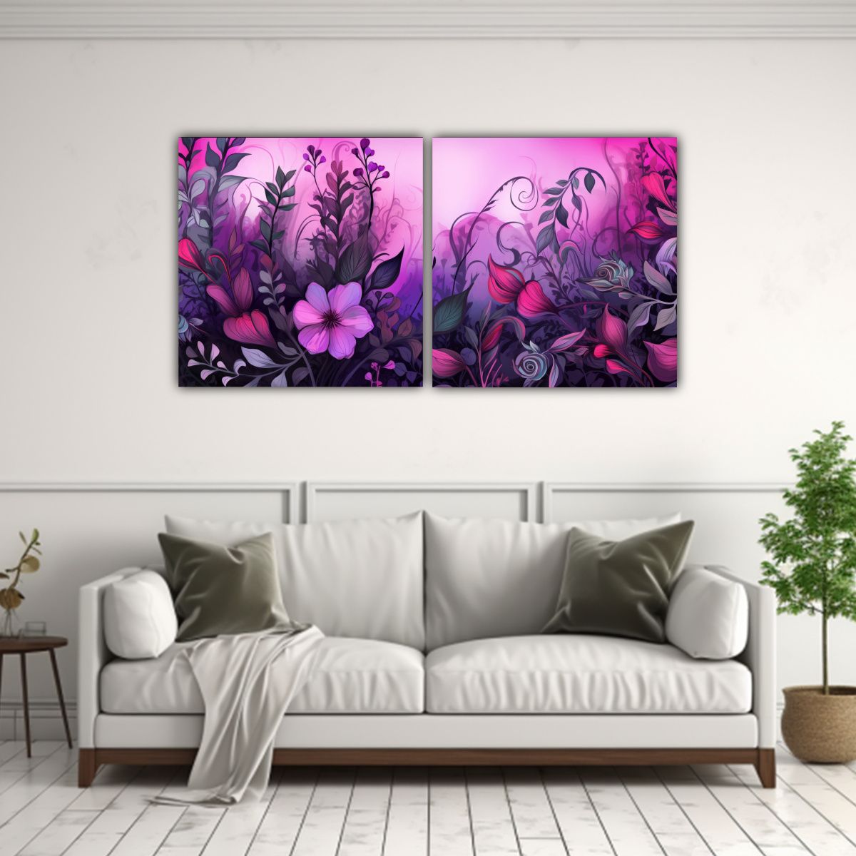 GENERICO - Set 2 Pinturas Vanguardia Fantasía De Lienzo Con 100x50 Cm