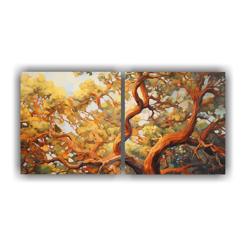 GENERICO - Pintura Abstracta De árbol De Madroño Con Alta 80x40 Cm
