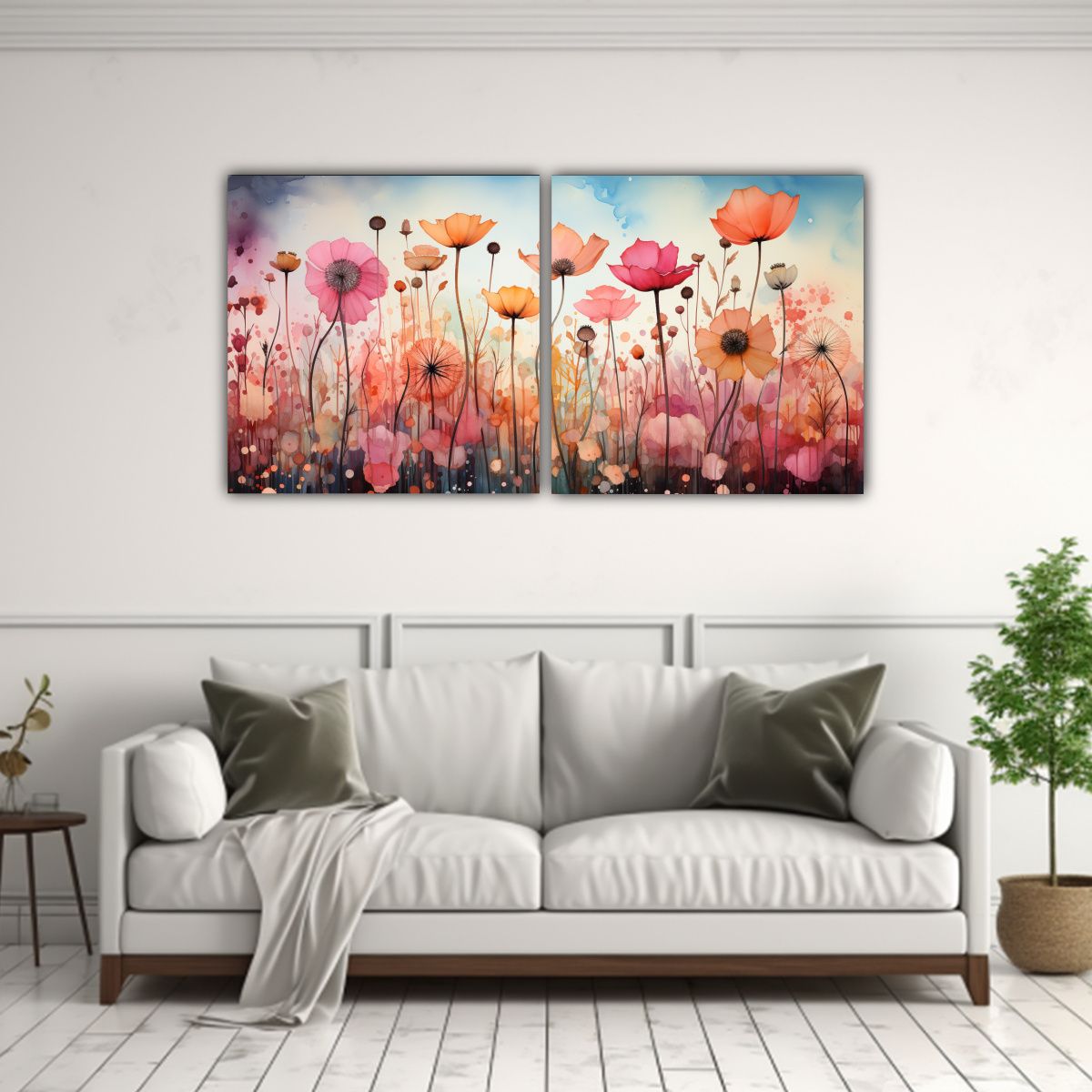 GENERICO - Pinturas De Decoración Con Hierbas De Echinacea 80x40 Cm