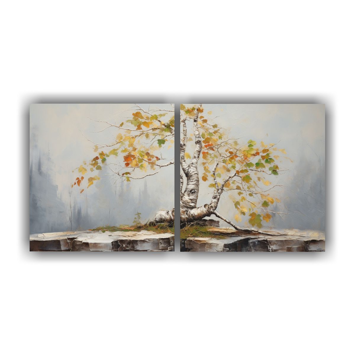 GENERICO - Cuadro Abstracto De árbol Bonsái En Alta 60x30 Cm