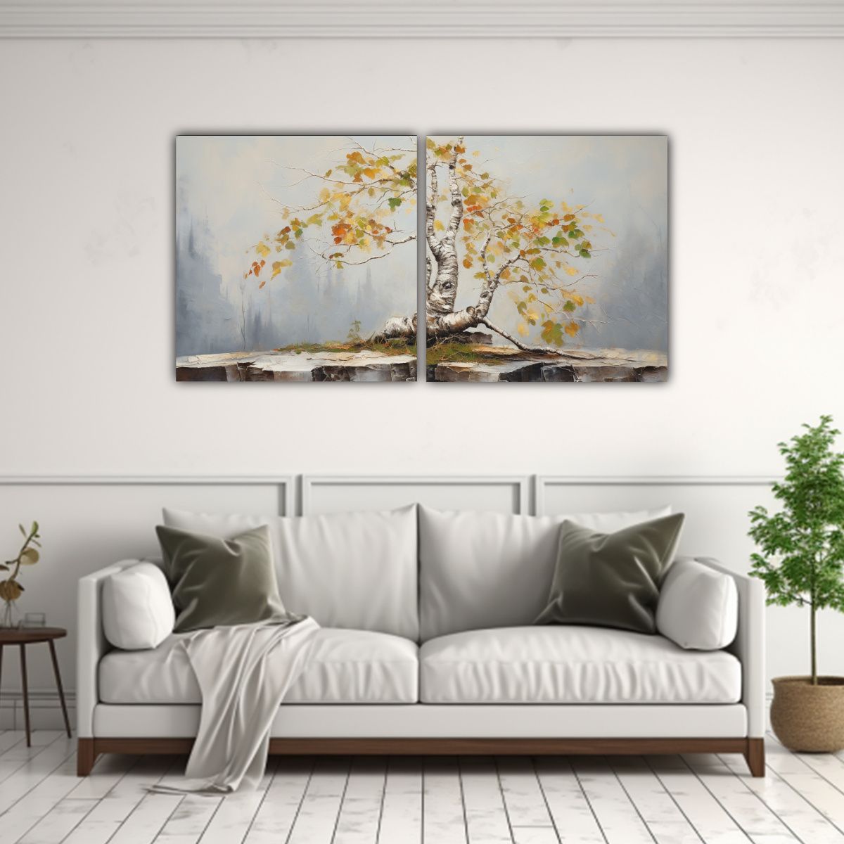 GENERICO - Cuadro Abstracto De árbol Bonsái En Alta 60x30 Cm