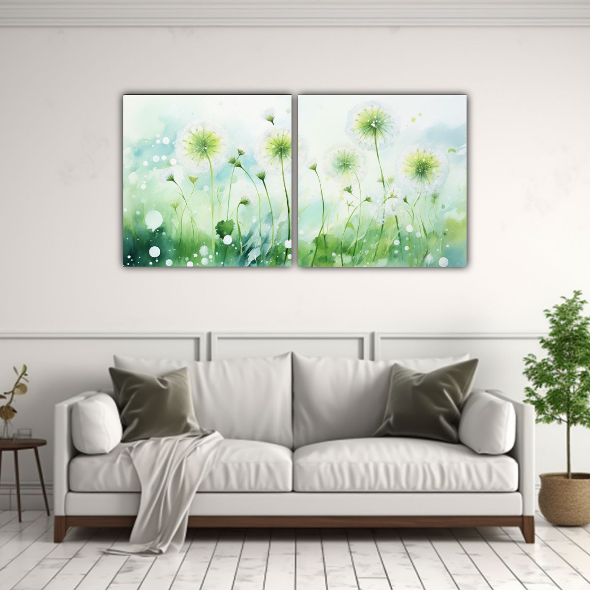 GENERICO - Dos Lienzos Imagen Riqueza Visual Flores Diente 60x30 Cm