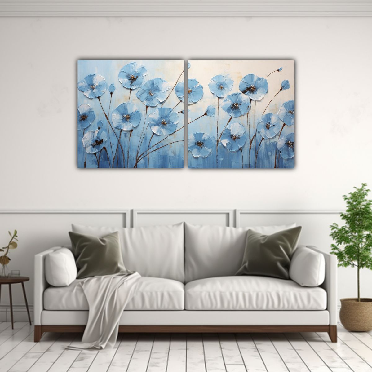 GENERICO - Pintura En Lienzo Dos Artes Forma Inspiración 100x50 Cm