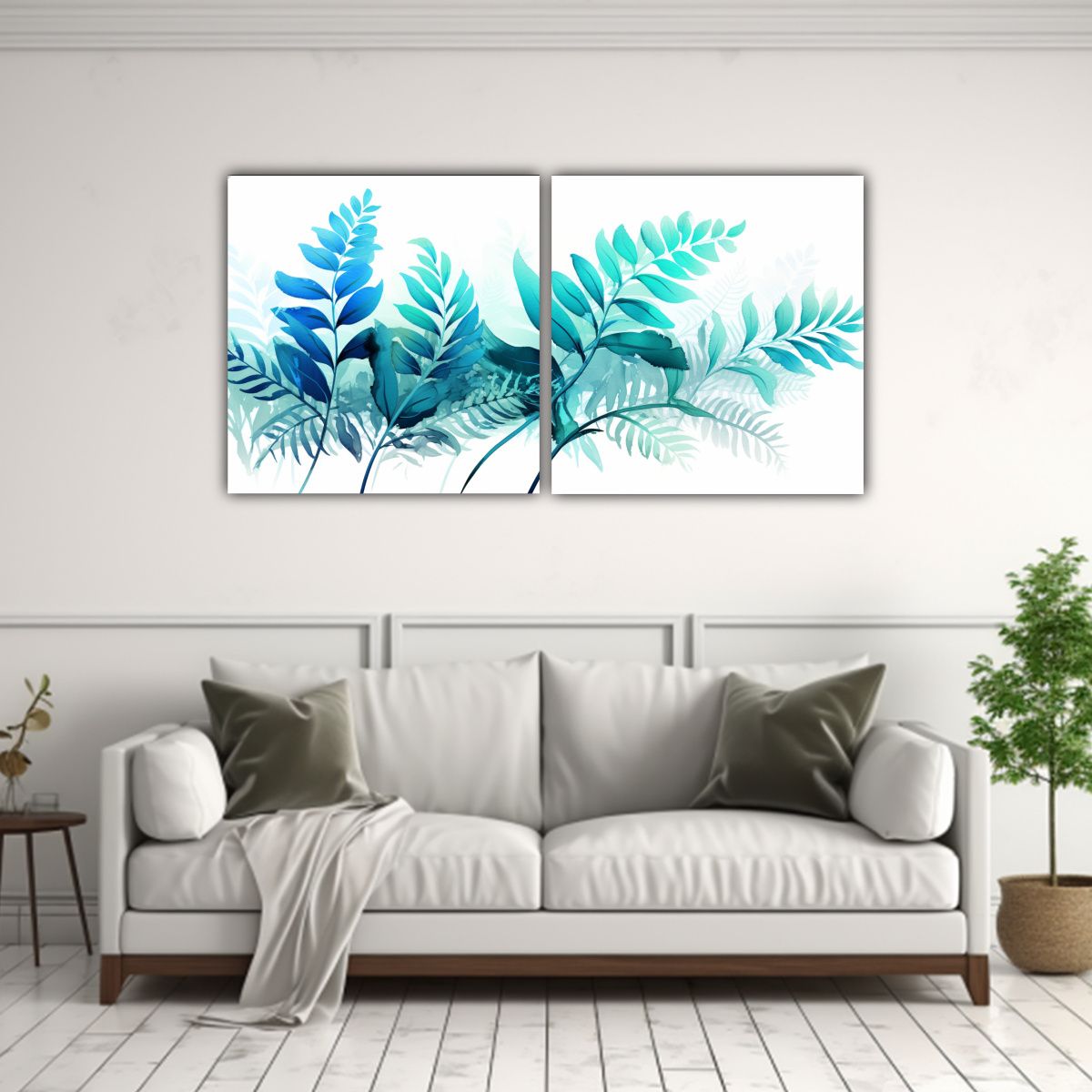 GENERICO - Pinturas Decorativas De Dos Telas En Bastidor Con 80x40 Cm