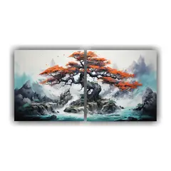 GENERICO - Pintura Abstracta En Bastidor Moderno Alegria A 80x40 Cm