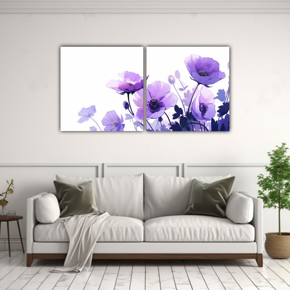 GENERICO - Pintura De Decoración Composición De Dos Bellas 60x30 Cm