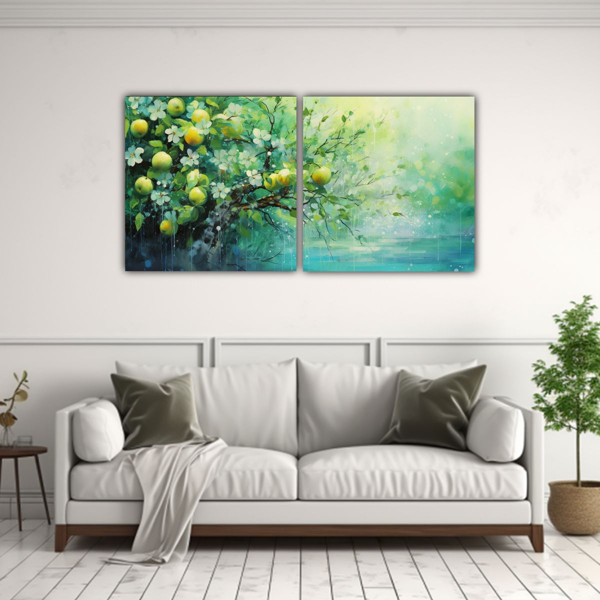 GENERICO - Pinturas Abstractas De árboles Frutales En 100x50 Cm