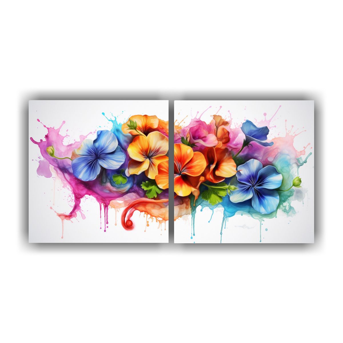 GENERICO - Cuadros Tela Canvas Sala Geranium Rainbow Pintura 100x50 Cm