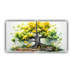 GENERICO - Dos Composiciones De Relieve Moderno Con Un 60x30 Cm