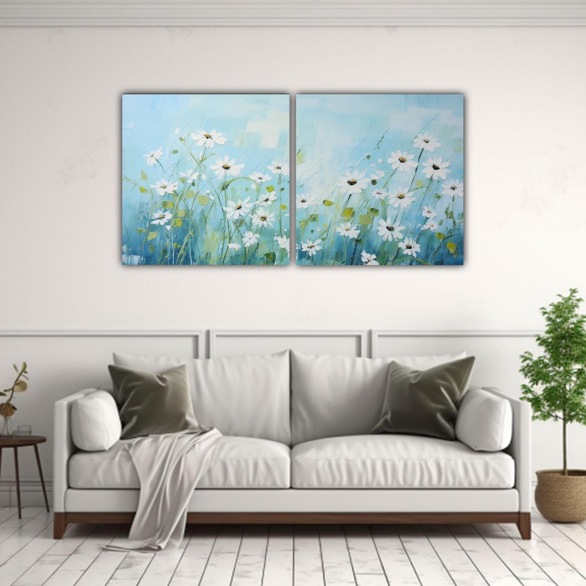 GENERICO - Diptico Patron Intenso Multicolor Pintura De 80x40 Cm