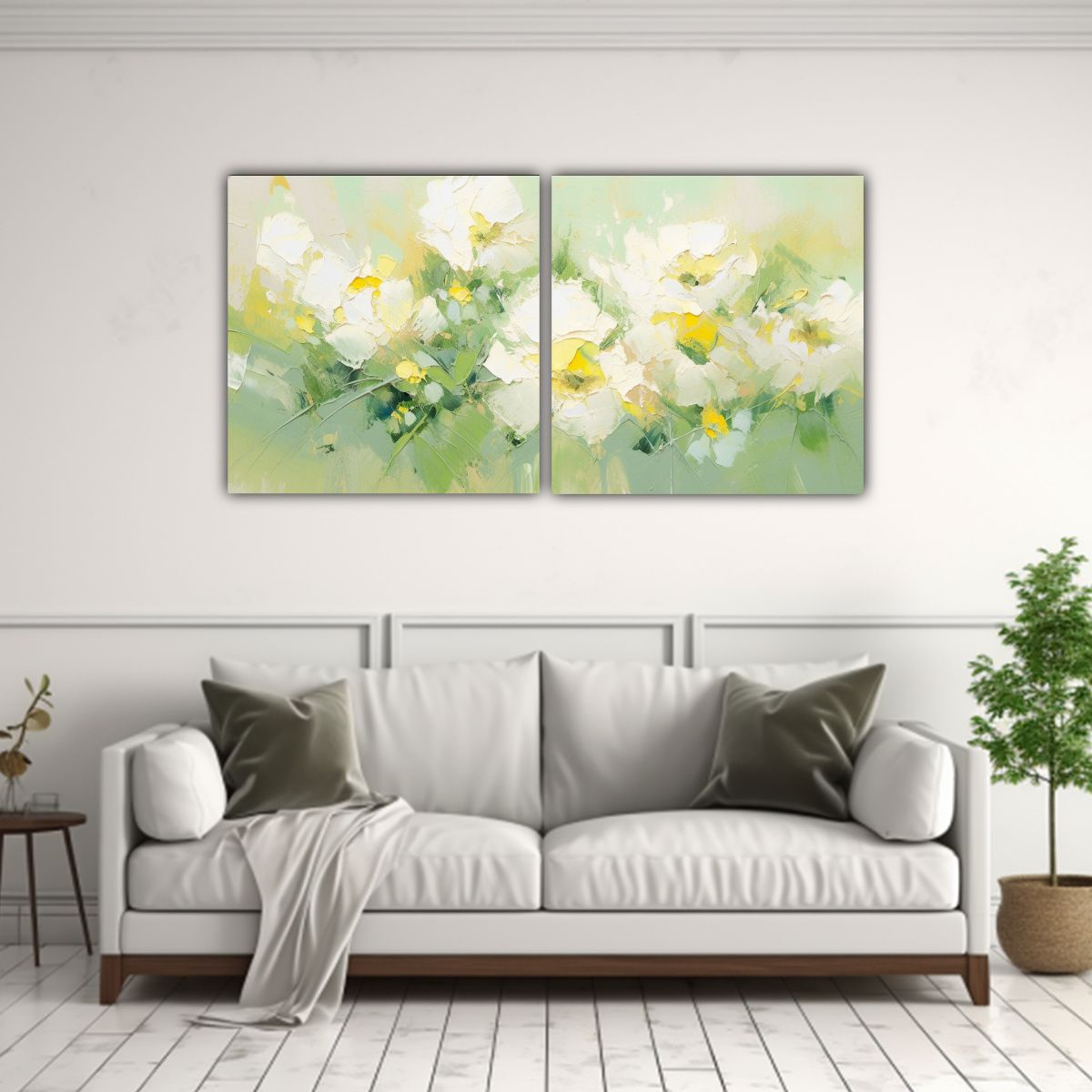 GENERICO - Pintura En Lienzo Díptico Hermoso Época En 80x40 Cm