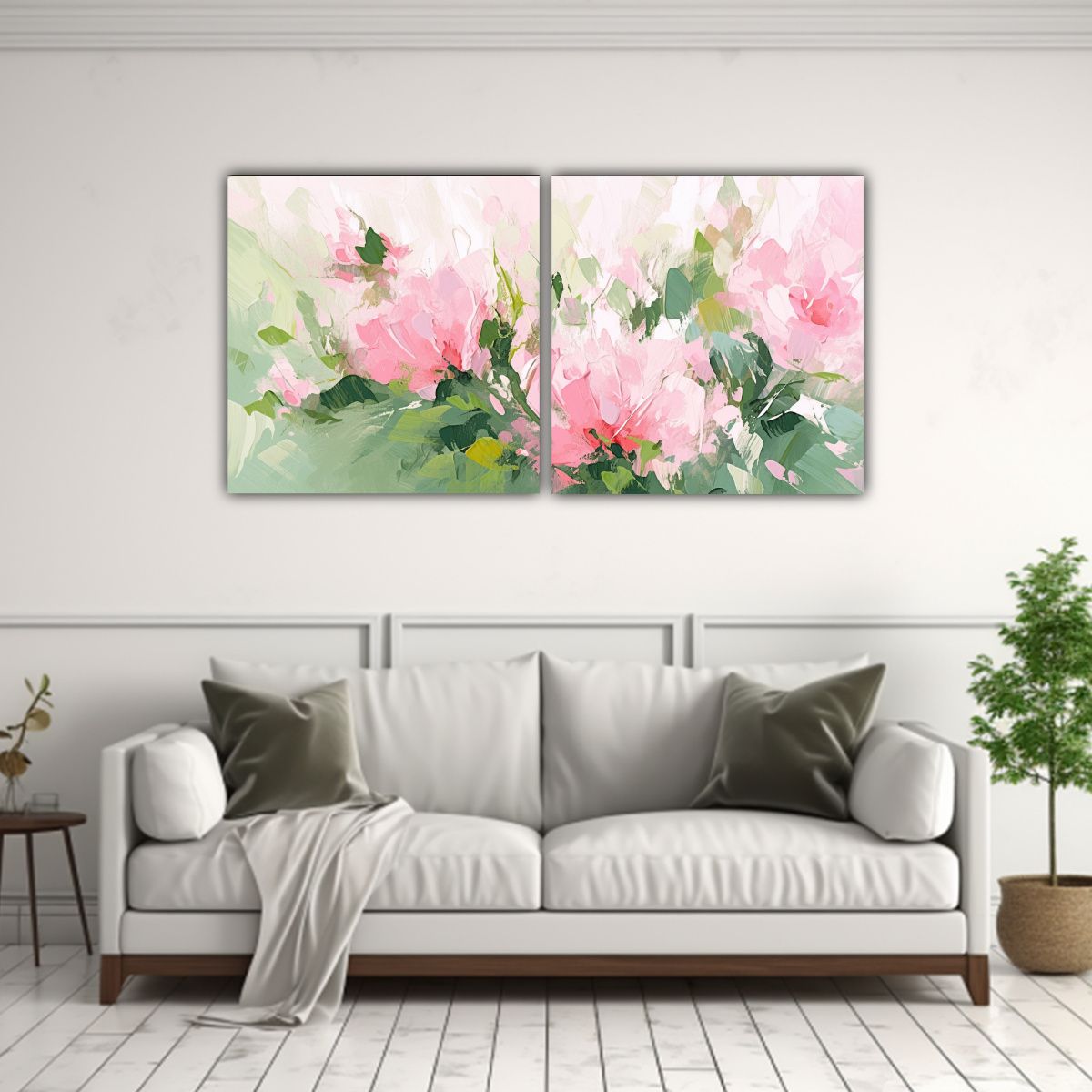 GENERICO - Set 2 Lienzos Concepto Belleza Cuadros Florales 60x30 Cm