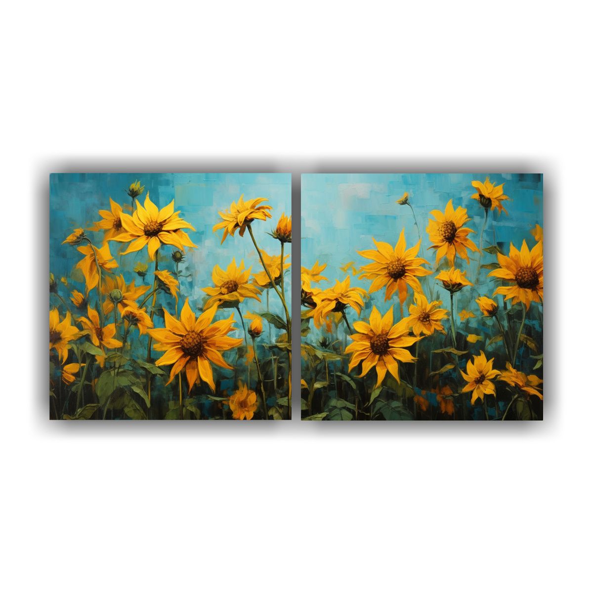 GENERICO - Cuadros Abstractos De Flores De Alcachofa De 100x50 Cm