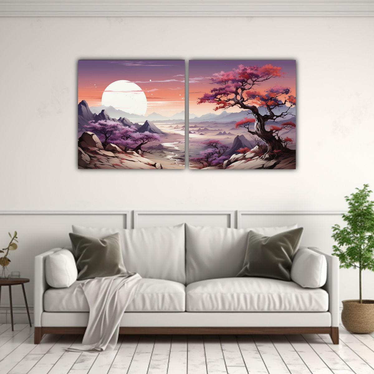 GENERICO - Lienzos Cuadro Adorable Joshua Tree Púrpura Y 100x50 Cm
