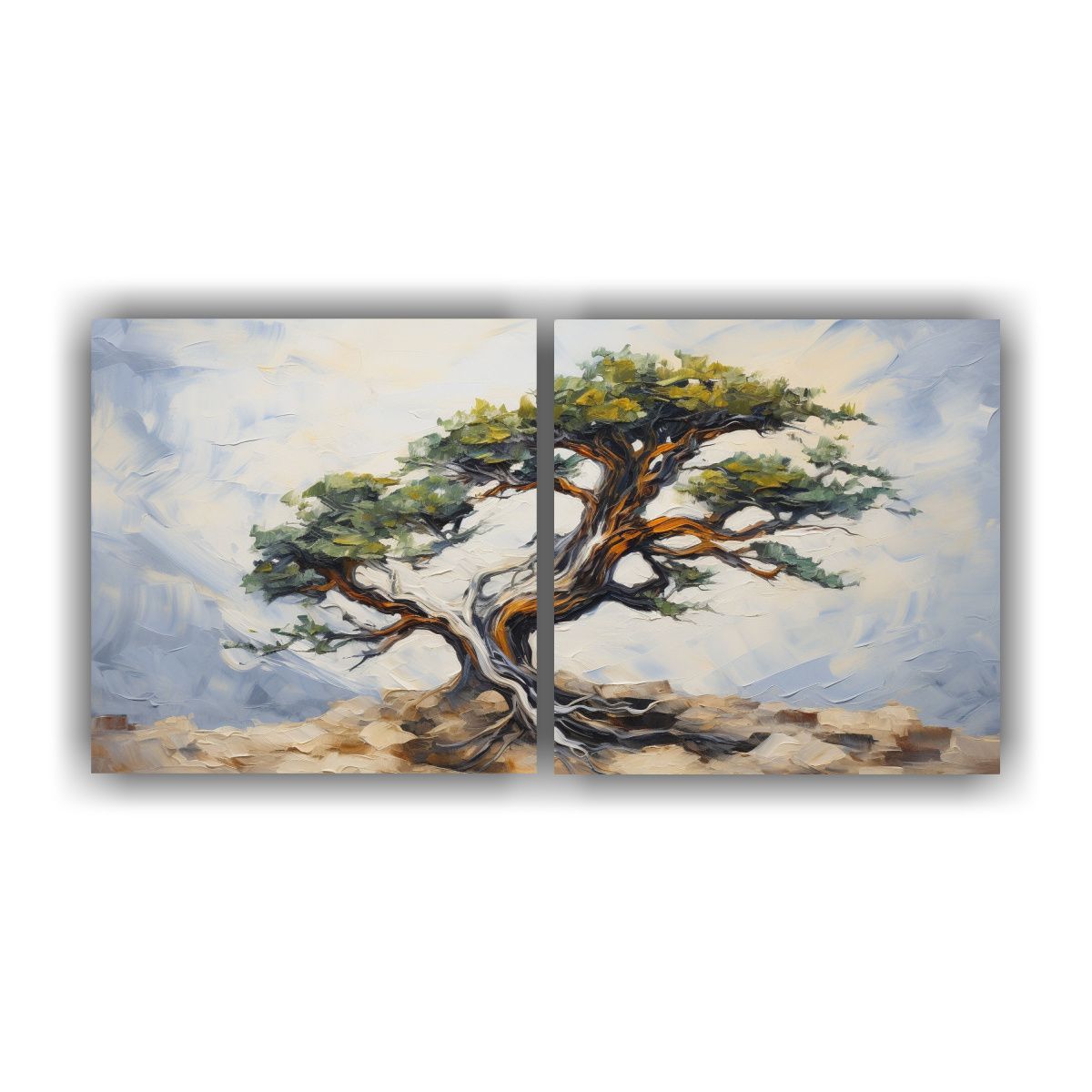 GENERICO - Cuadro Abstracto De Un árbol De Enebro 80x40 Cm