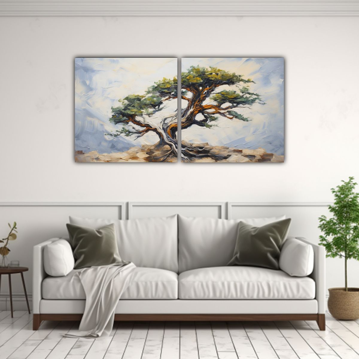 GENERICO - Cuadro Abstracto De Un árbol De Enebro 80x40 Cm