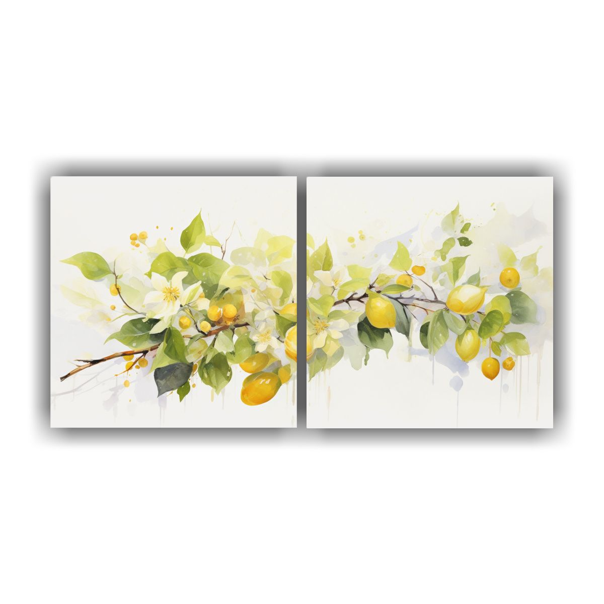 GENERICO - Pintura Abstracta De Flores De Tilo Amarillas Y 60x30 Cm