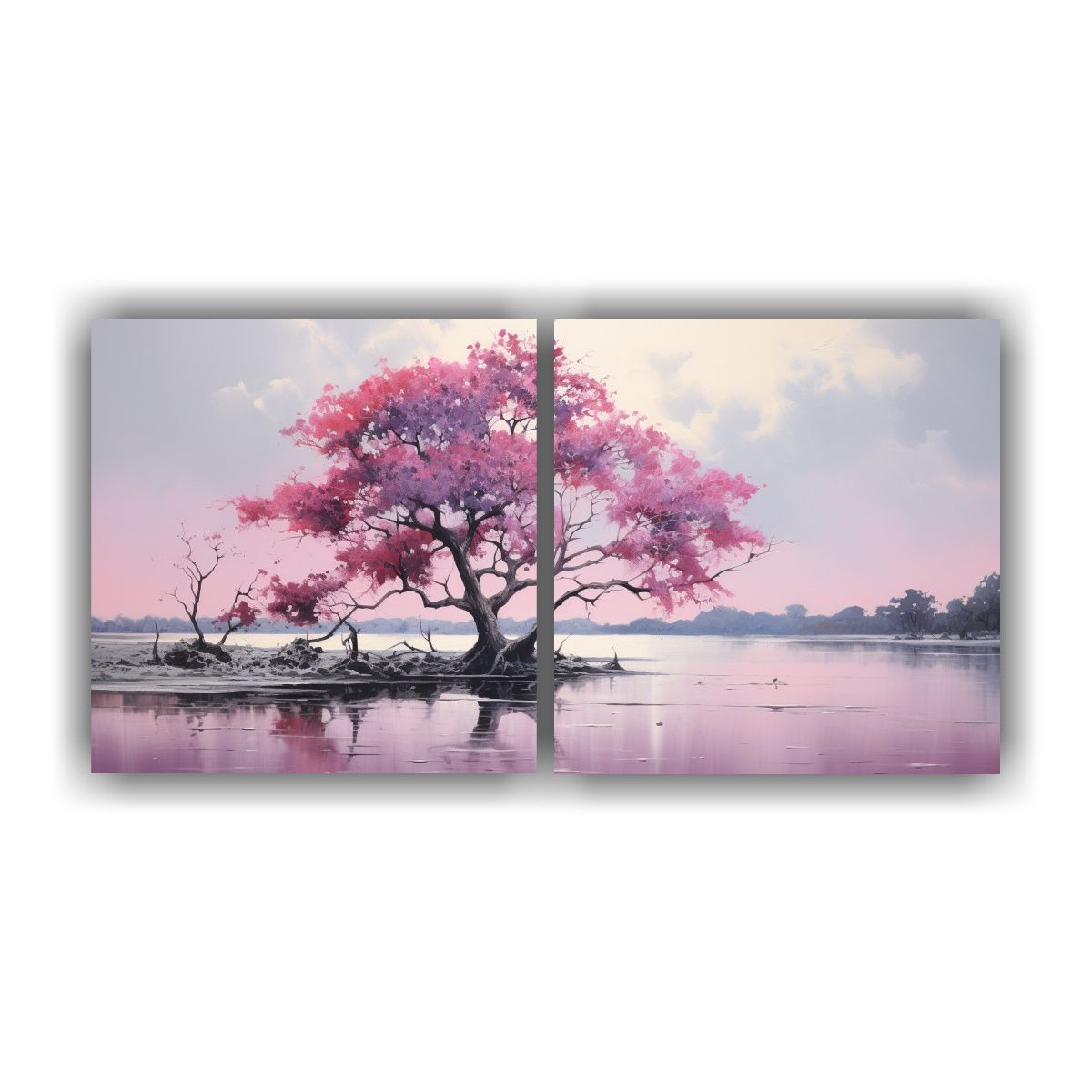 GENERICO - Pintura Abstracta Armonía Cromática A Árbol De 100x50 Cm