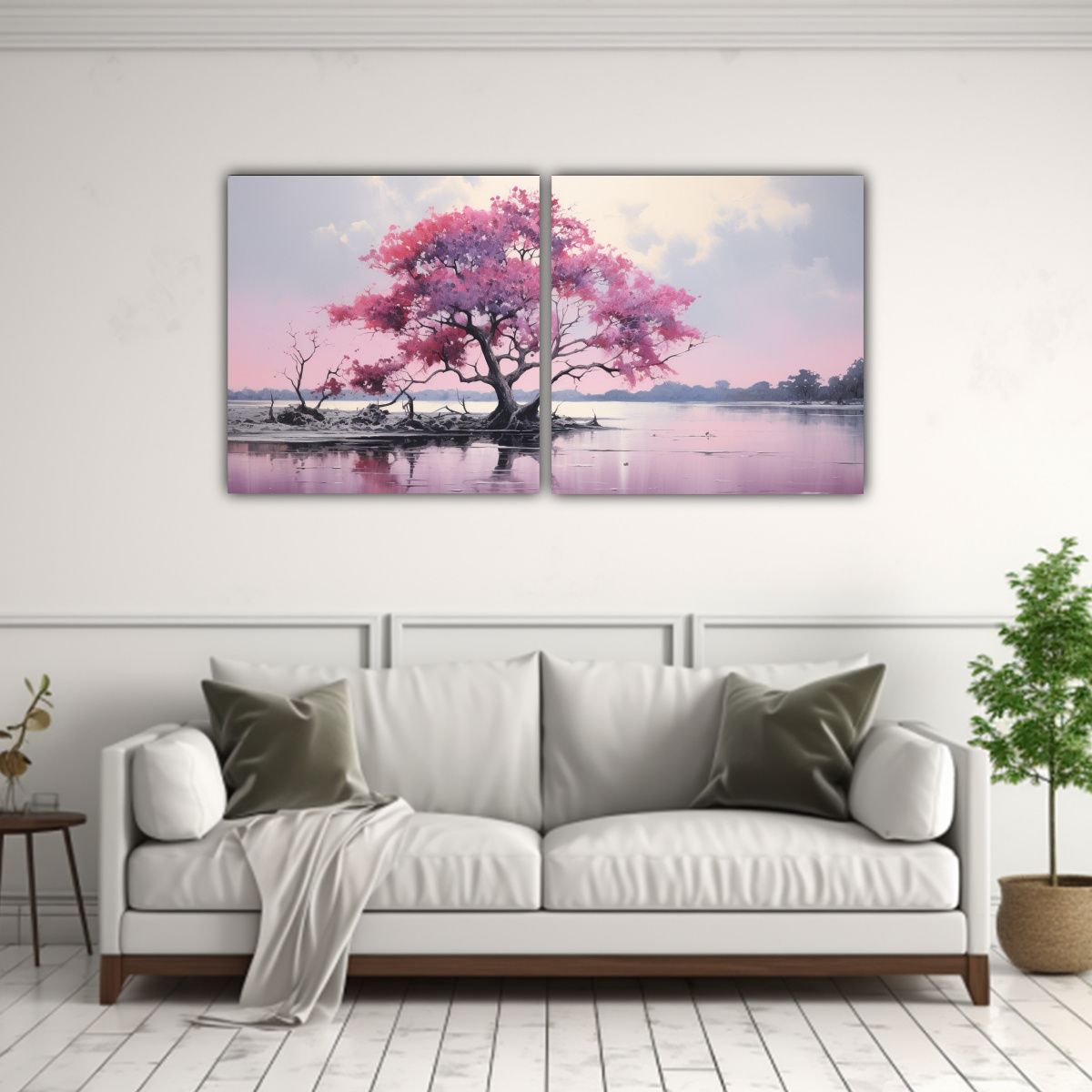 GENERICO - Pintura Abstracta Armonía Cromática A Árbol De 100x50 Cm