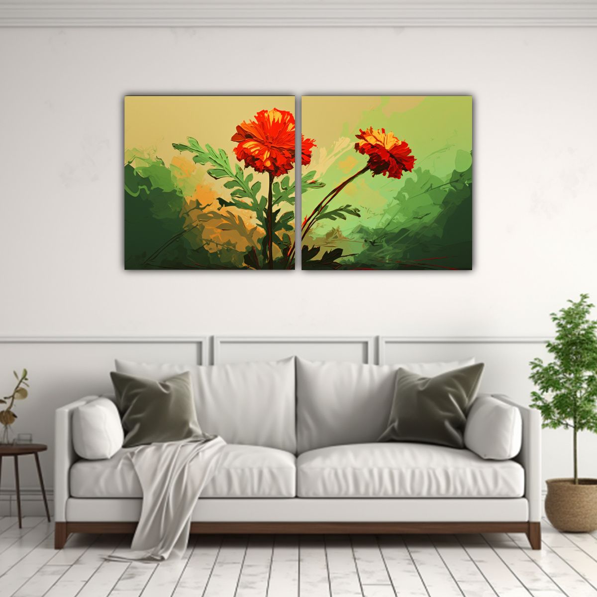 GENERICO - Cuadros Abstractos De Tela Para Dormitorio Con 60x30 Cm