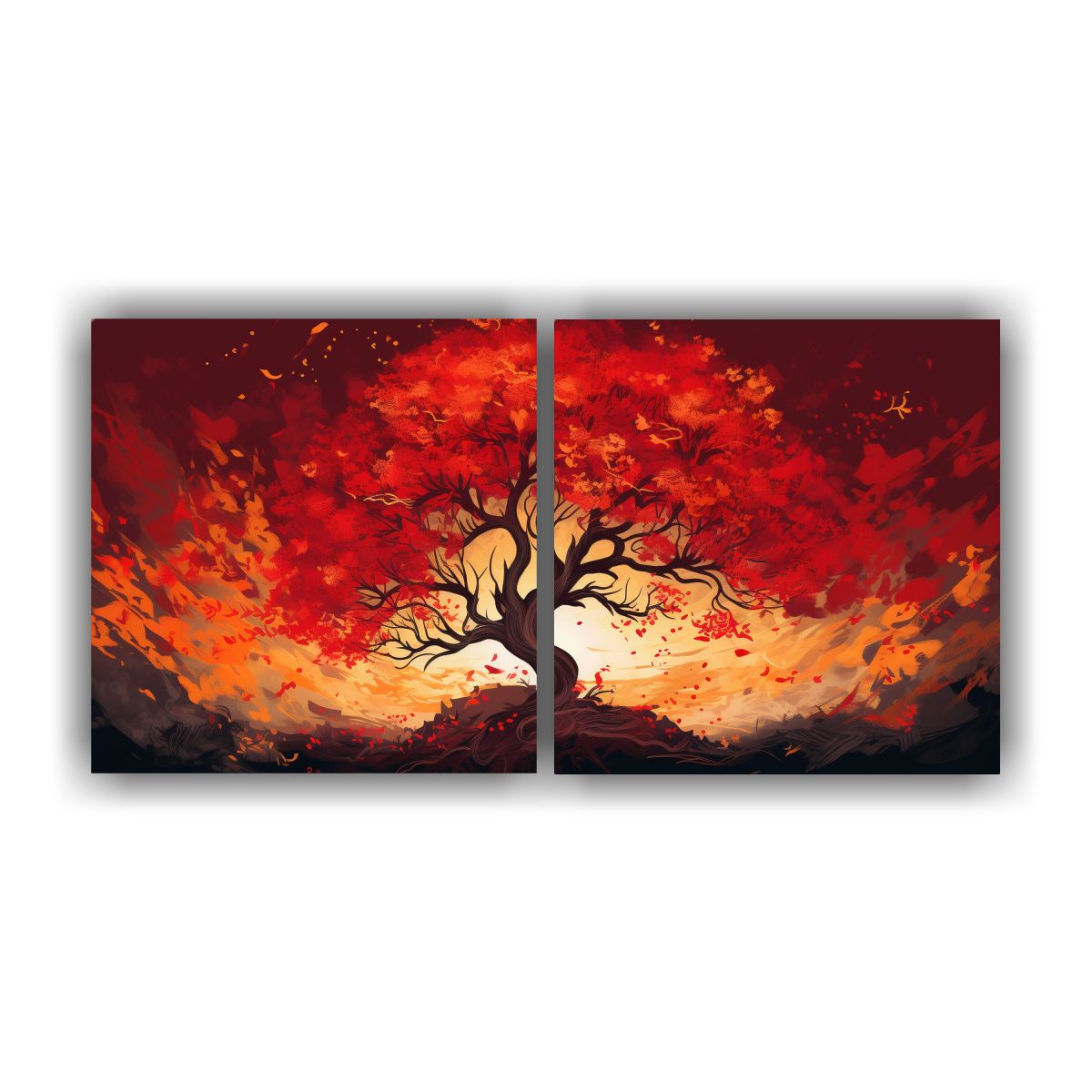 GENERICO - Pintura Decorativa Intensa De Un árbol De Roble 100x50 Cm