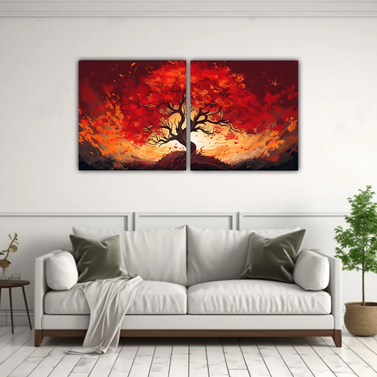 GENERICO - Pintura Decorativa Intensa De Un árbol De Roble 60x30 Cm
