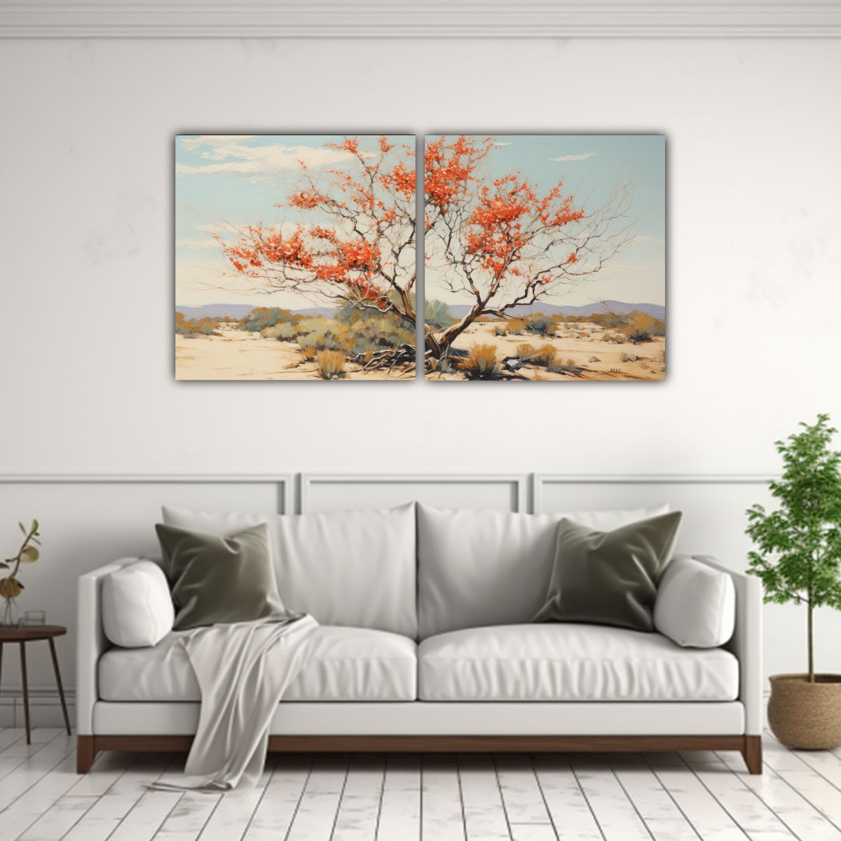 GENERICO - Arte Pared Moderno Esquema Ocotillo Árbol 100x50 Cm