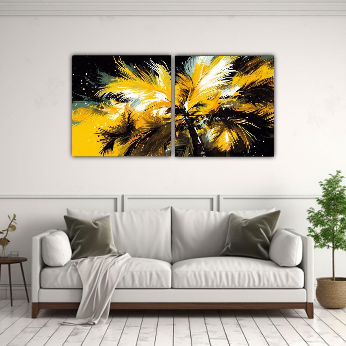 GENERICO - Pinturas Decorativas De Dos Lienzos Tonos Figuras 100x50 Cm